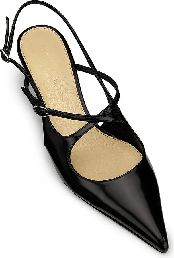 Women's Slash Crossover 40MM Metallic Kitten-Heel Pumps - Black - Size 6 - Image 4