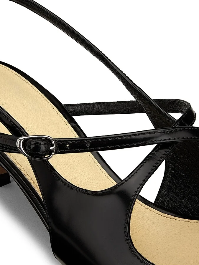 Women's Slash Crossover 40MM Metallic Kitten-Heel Pumps - Black - Size 6 - Image 5