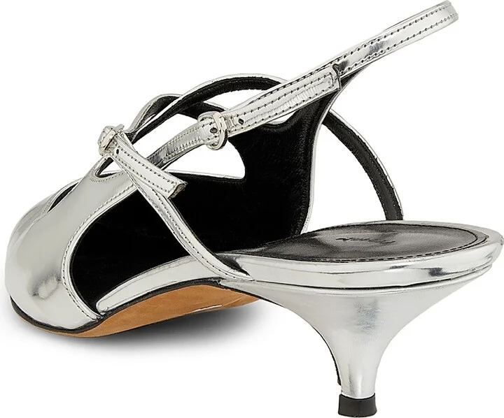 Women's Slash Crossover 40MM Metallic Kitten-Heel Pumps - Black - Size 6 - Image 8
