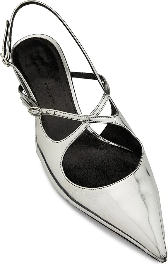 Women's Slash Crossover 40MM Metallic Kitten-Heel Pumps - Black - Size 6 - Image 9