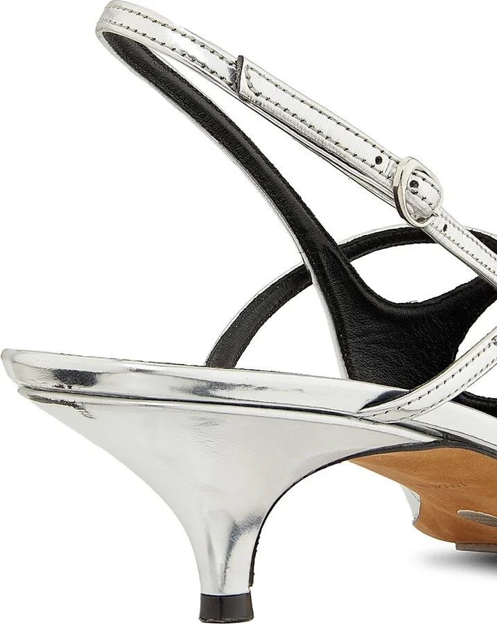 Women's Slash Crossover 40MM Metallic Kitten-Heel Pumps - Black - Size 6 - Image 10