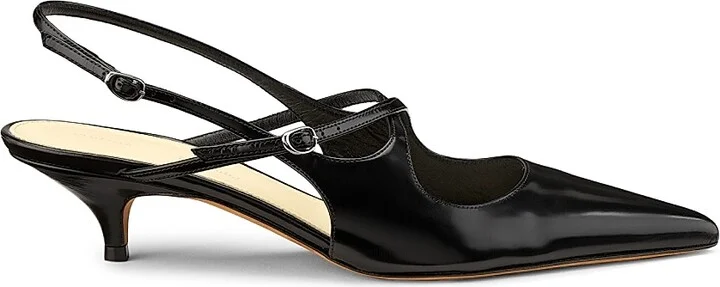 Women's Slash Crossover 40MM Metallic Kitten-Heel Pumps - Black - Size 6