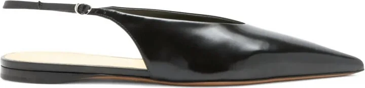 Women's Slash Flat Slingbacks In Black