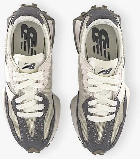 Womens Slate Grey White Off Whi 327 Suede and Mesh Low-Top Trainers 4.5 - Image 2