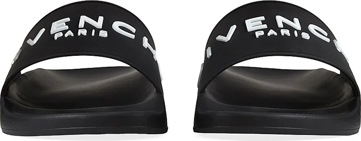Women's Slide Flat Sandals in Rubber - Black - Size 8 - Image 2