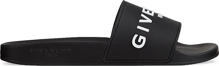 Women's Slide Flat Sandals in Rubber - Black - Size 8