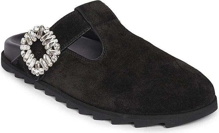 Women's Slidy Viv Embellished Suede Mules - Nero - Size 5 - Image 2