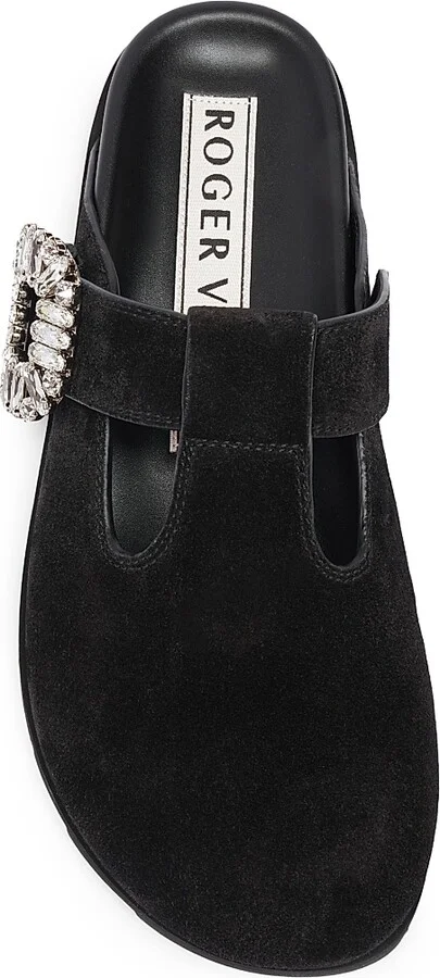 Women's Slidy Viv Embellished Suede Mules - Nero - Size 5 - Image 4