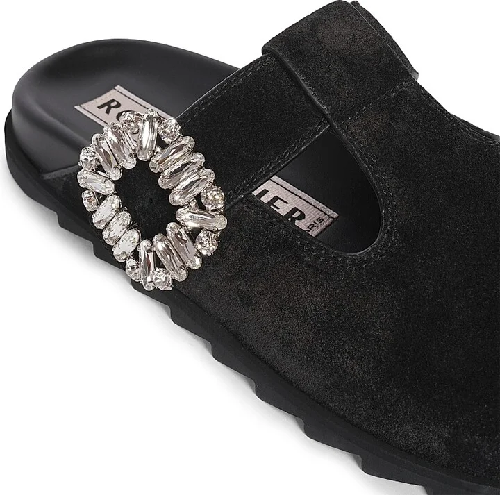 Women's Slidy Viv Embellished Suede Mules - Nero - Size 5 - Image 5