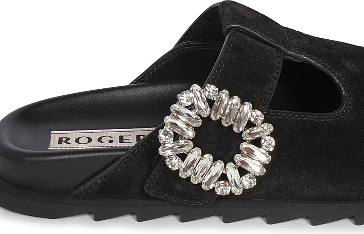 Women's Slidy Viv Embellished Suede Mules - Nero - Size 5 - Image 6
