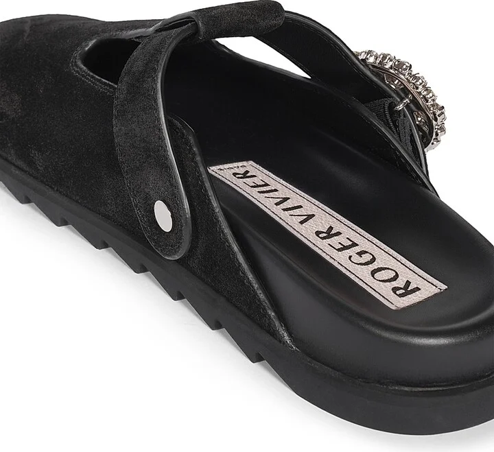 Women's Slidy Viv Embellished Suede Mules - Nero - Size 5 - Image 7