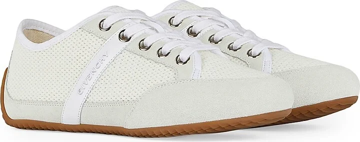 Women's Slim Sneakers in Mesh and Suede - White - Size 6 - Image 2