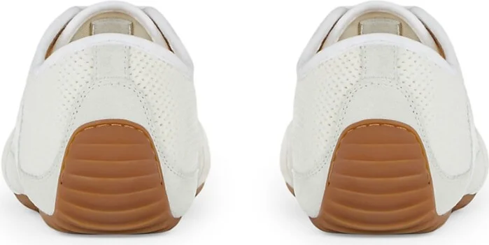Women's Slim Sneakers in Mesh and Suede - White - Size 6 - Image 5