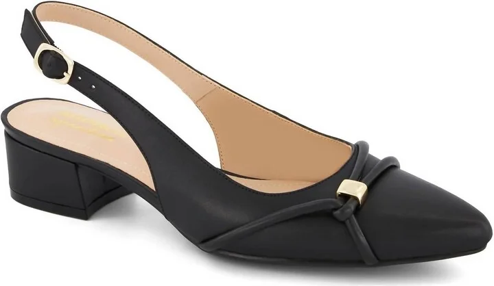 Women's Slingback Low Heel Pumps In Black