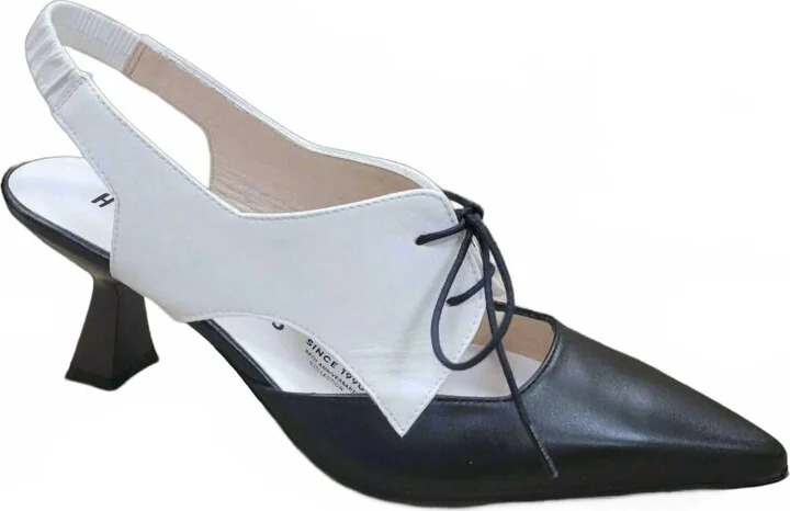 Women's Slingback Nova Sandal In Black/white Herringbone