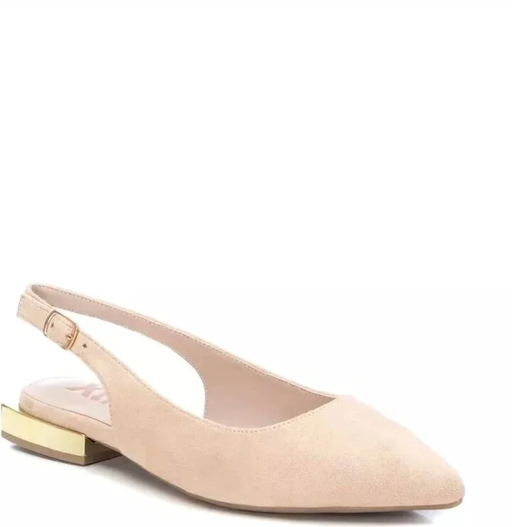 Women's Slingback Suede Flats Shoes In Beige