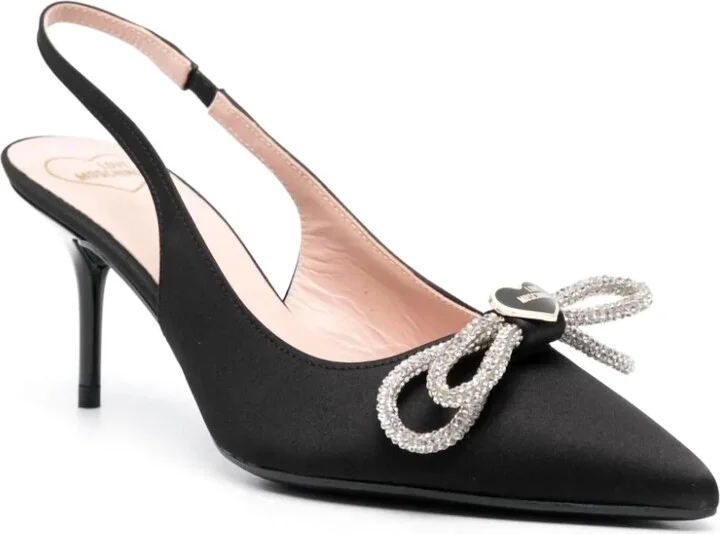 Women's Slingback With Bow Heels In Black