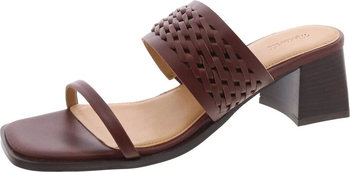 Womens Slip On Double Strap Mule Sandals