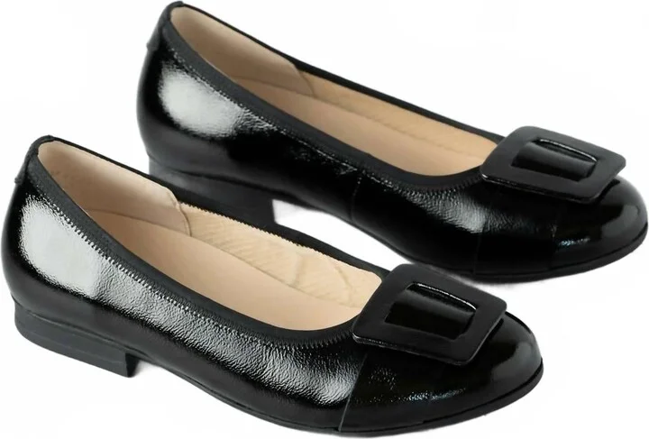 Women's Slip On Flats In Black Patent