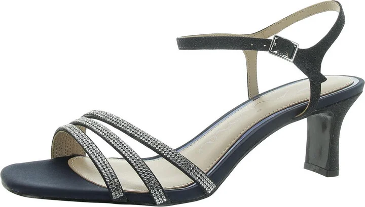 Womens Slip On Glitter Ankle Strap