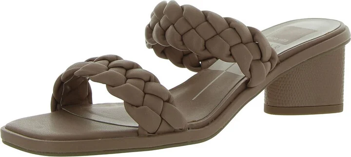 Womens Slip On Kitten Heel Block Heel