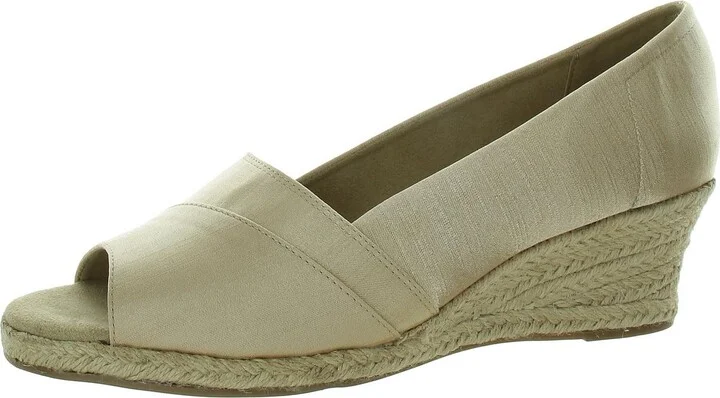 Womens Slip On Peep Toe Espadrilles