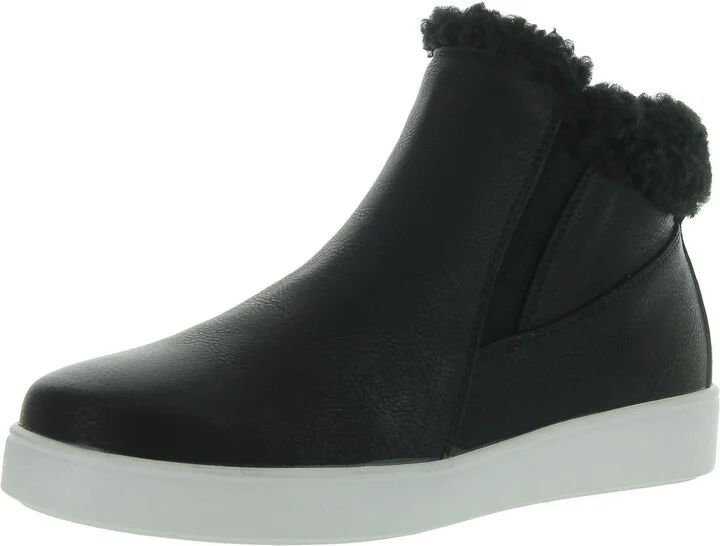 Womens Slip On Round Toe Ankle Boots