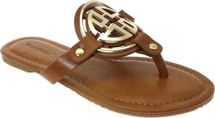 Women's Slip On Sandals In Tan