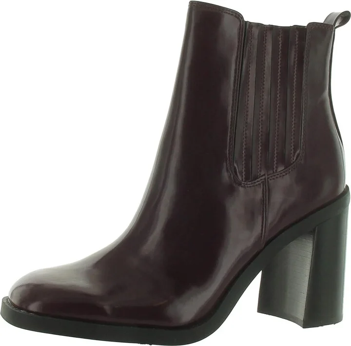 Womens Slip On Square Toe Chelsea Boots