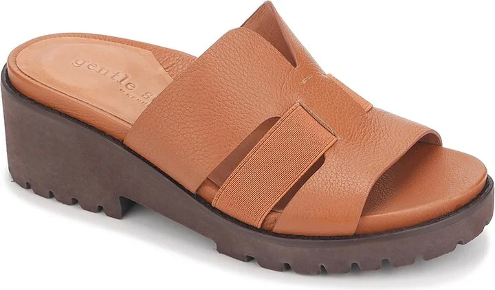 Womens Slip On Strappy Mule Sandals