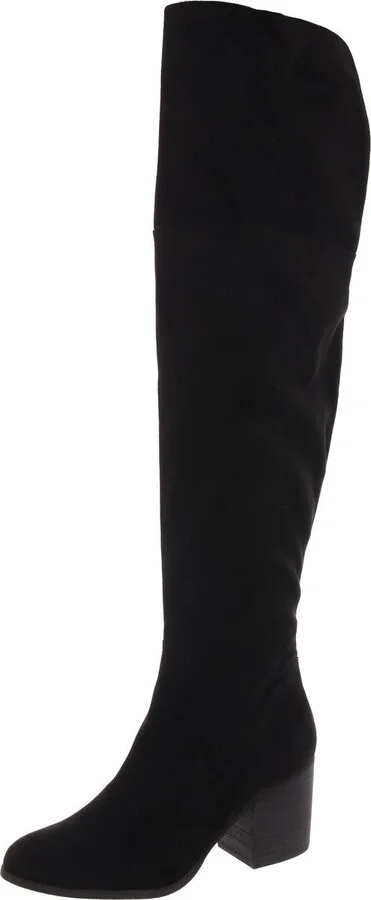 Womens Slit Faux Suede Over-The-Knee Boots