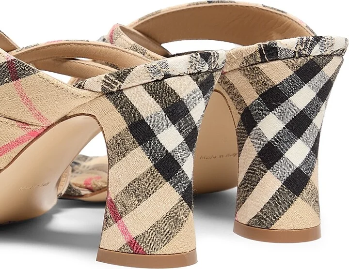 Women's Sloane 90MM Check Woven Sandals - Sand Check - Size 5.5 - Image 3