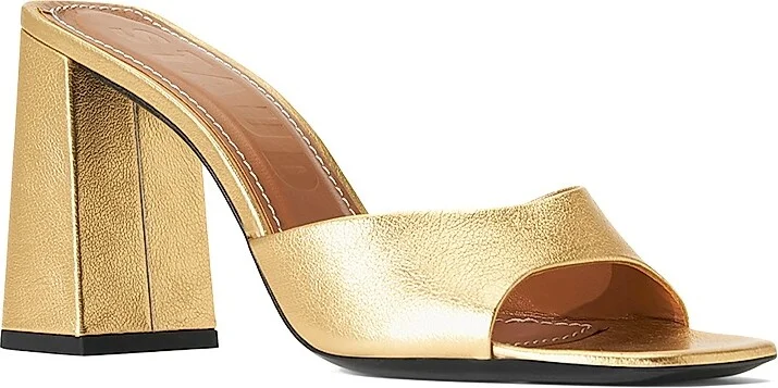 Women's Sloane 95MM Metallic Leather Sandals - Gold - Size 5.5 - Image 2