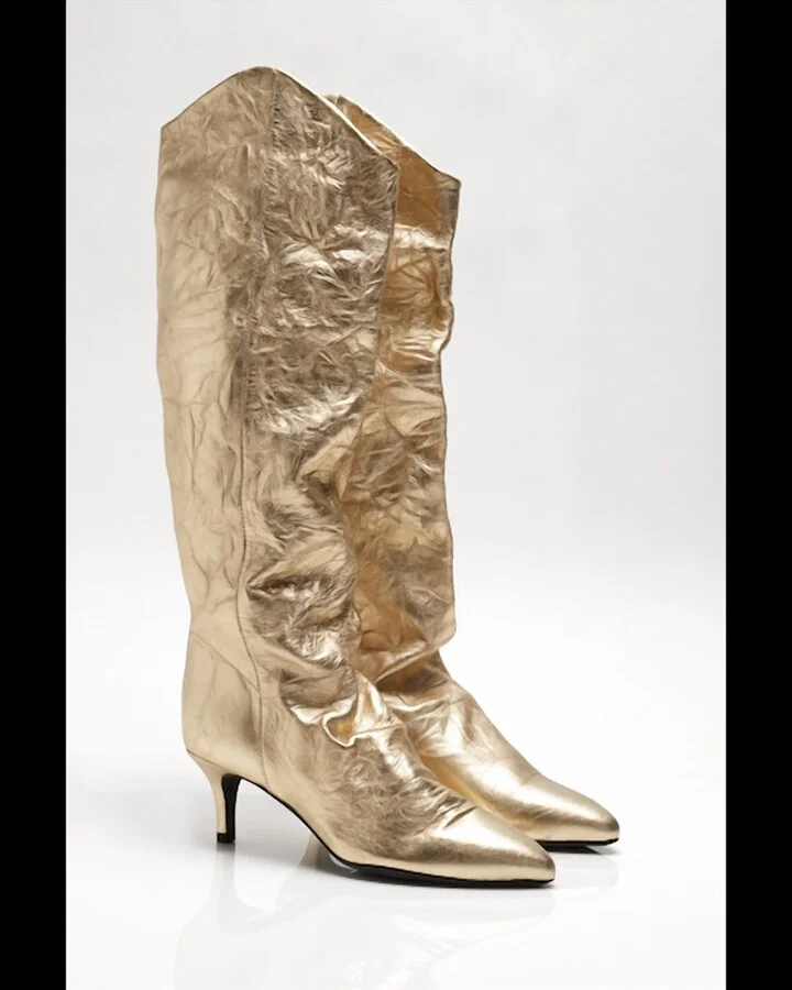 Women's Sloane Slouched Ankle Boots In Gold