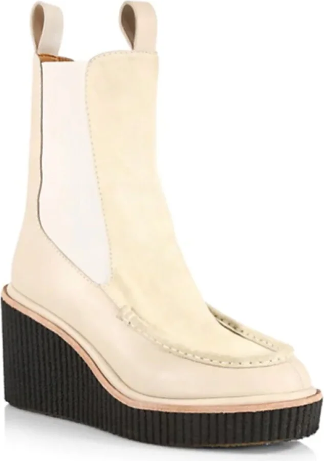 Women's Sloane Suede & Leather Chelsea Boots Beige Paloma Wedge