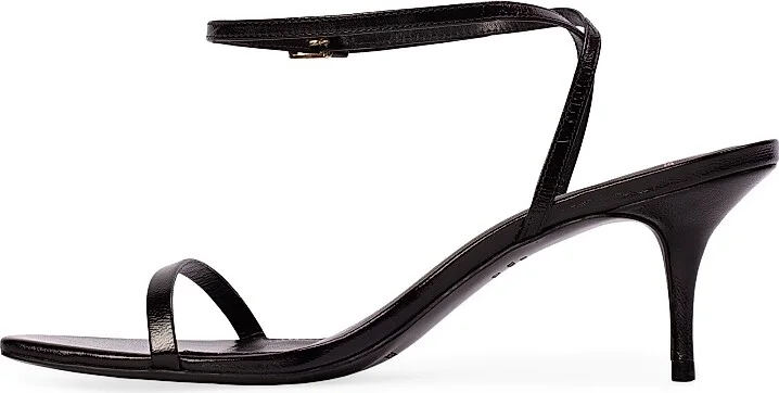 Women's Slone 65MM Leather Sandals - Black Leather - Size 6 - Image 4