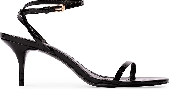 Women's Slone 65MM Mid Heel Sandals - Black Patent Leather - Size 5