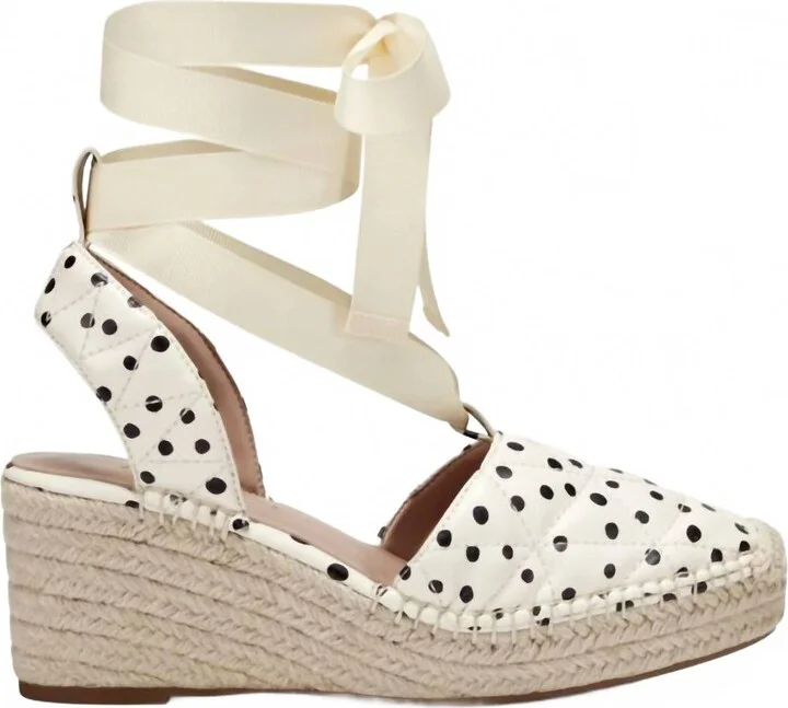 Women's Smila Espadrille Sandal In Eggshell/black Polka Dot