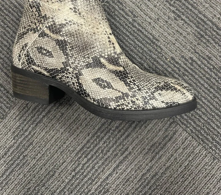 Women's Snake Print Ankle Boot In Gray