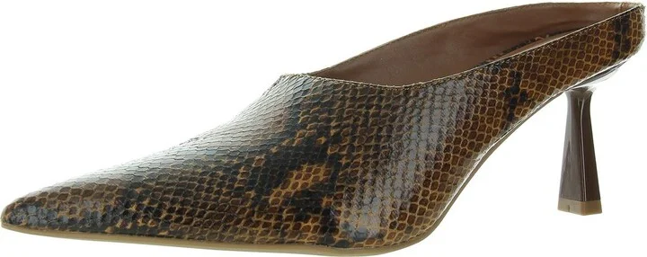 Womens Snake Print Faux Leather Slide