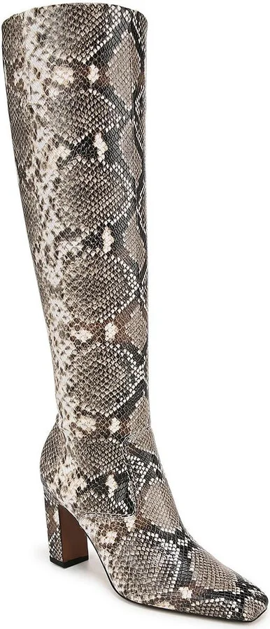 Womens Snake Print Man Made Knee-High Boots