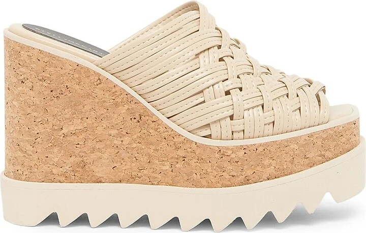 Women's Sneak-Elyse 105MM Platform Wedge Sandals - Ecru - Size 6