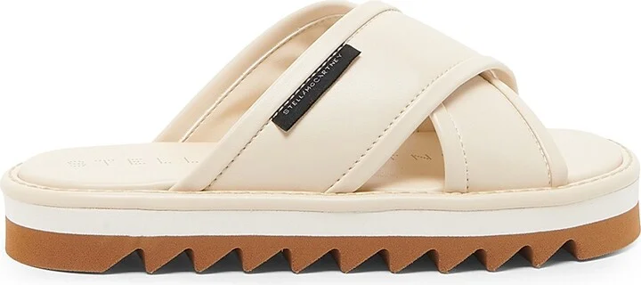Women's Sneak-Elyse 50MM Platform Slides - Cream - Size 6 Sandals