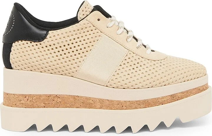 Women's Sneakelyse 80MM Perforated Platform Sneakers - Dust - Size 6