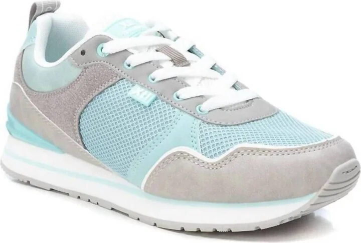 Women's Sneakers In Aqua With Grey Accent