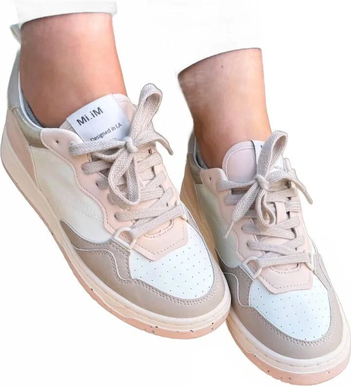 Women's Sneakers In Paige Pink & White