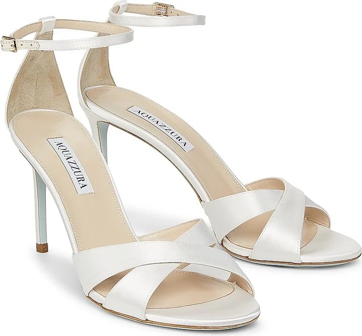 Women's So Divine 85MM Satin Sandals - White Satin - Size 5 - Image 2