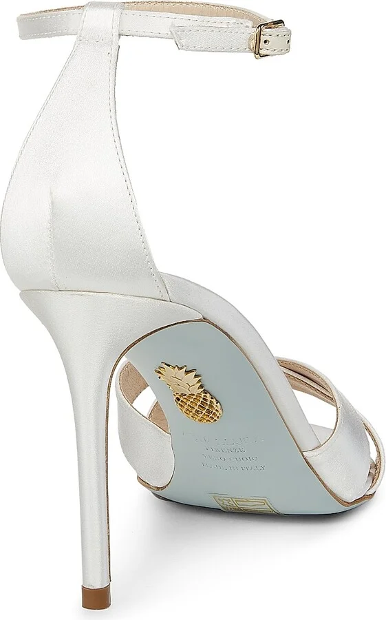 Women's So Divine 85MM Satin Sandals - White Satin - Size 5 - Image 3