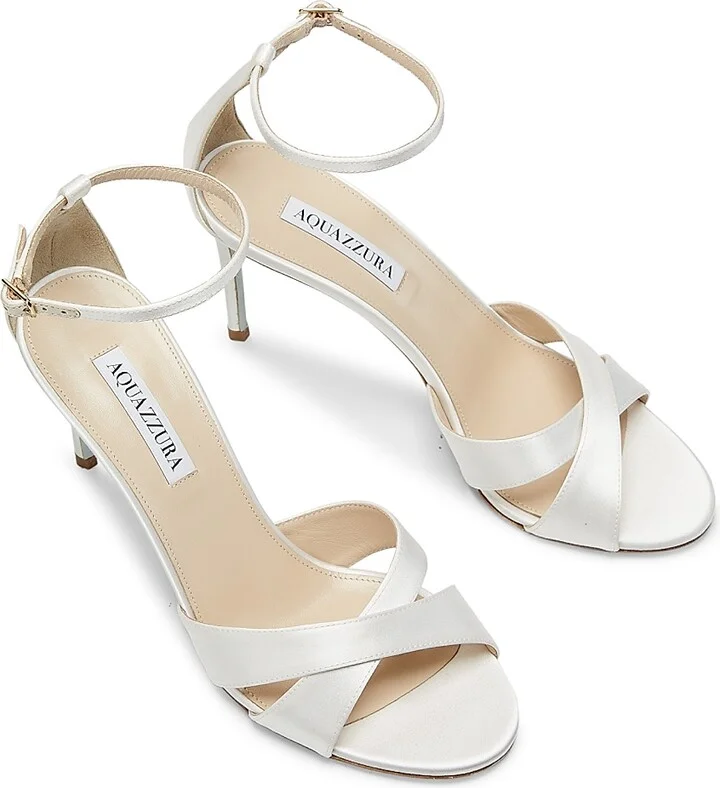 Women's So Divine 85MM Satin Sandals - White Satin - Size 5 - Image 4