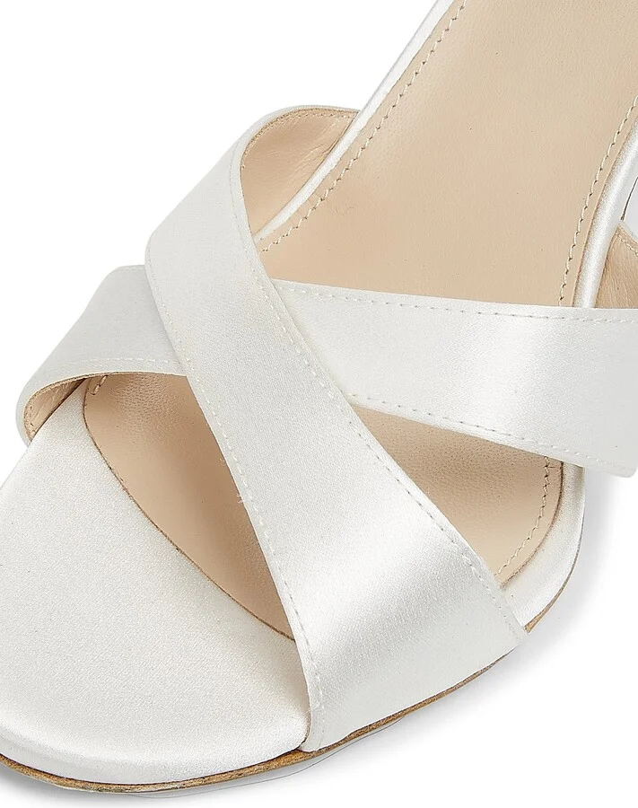 Women's So Divine 85MM Satin Sandals - White Satin - Size 5 - Image 5